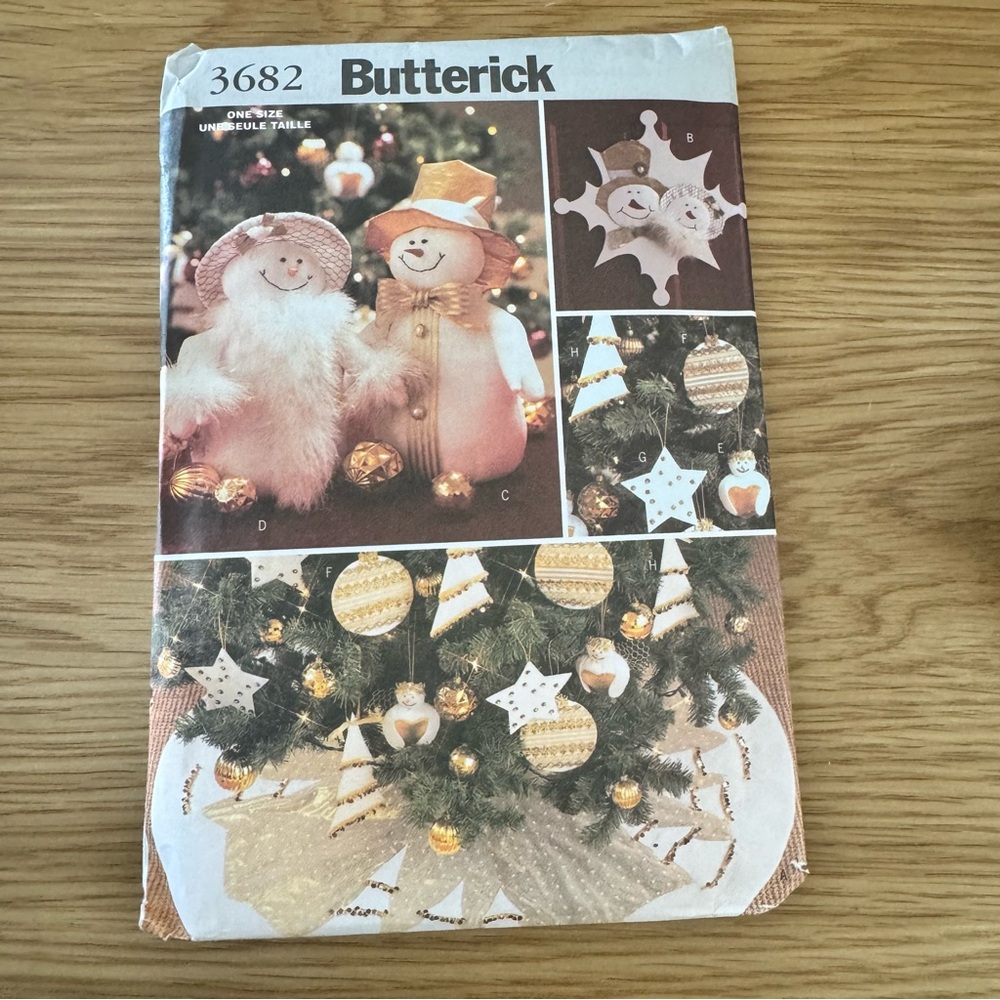 Butterick Snowman Craft Pattern with Gold Accents